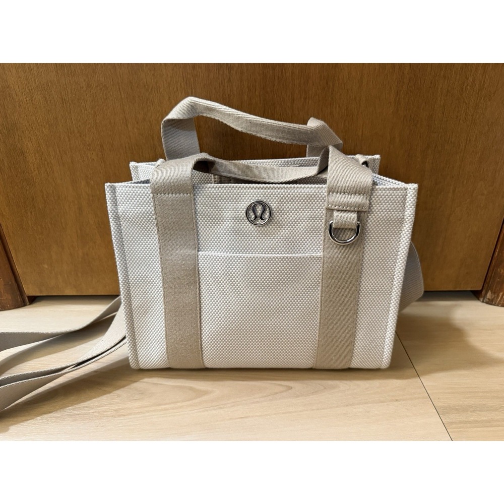 Lululemon Two-Tone Mini Canvas Tote Bag Mojave Tan / Light Ivory Crossbody